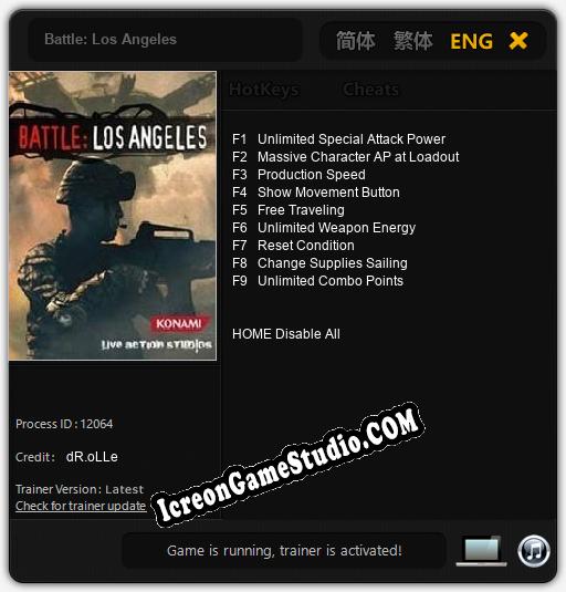Treinador liberado para Battle: Los Angeles [v1.0.4]