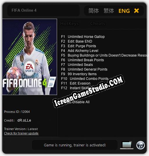 FIFA Online 4: Trainer +12 [v1.2]