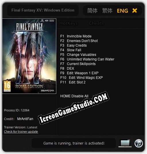 Final Fantasy XV: Windows Edition: Trainer +11 [v1.2]