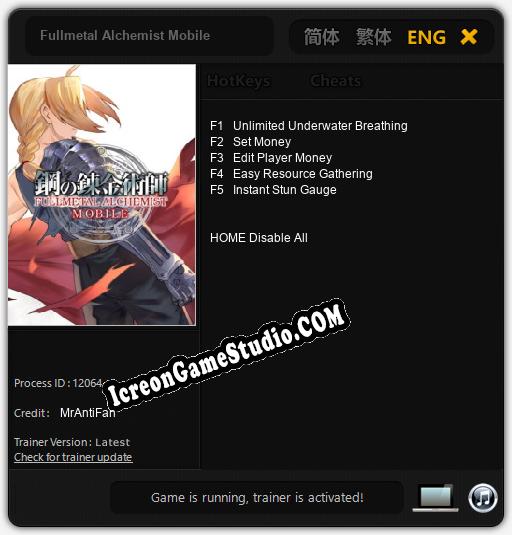 Treinador liberado para Fullmetal Alchemist Mobile [v1.0.1]