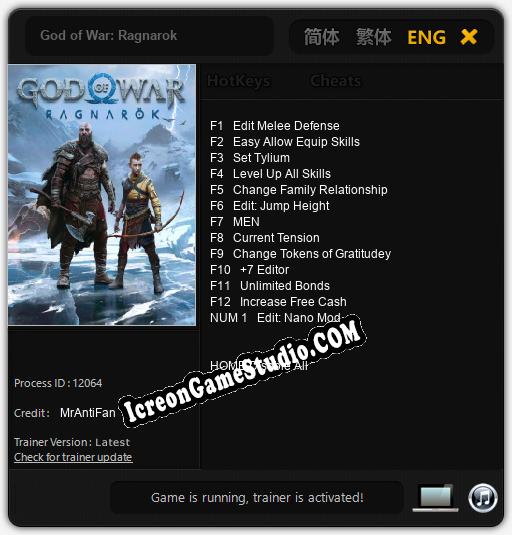Treinador liberado para God of War: Ragnarok [v1.0.5]