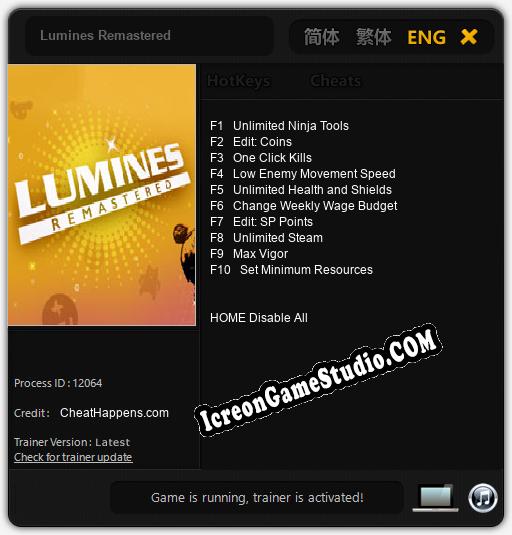 Treinador liberado para Lumines Remastered [v1.0.2]