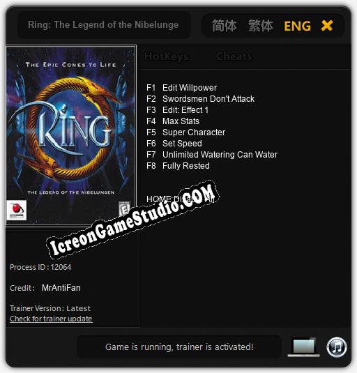 Ring: The Legend of the Nibelungen: Trainer +8 [v1.6]