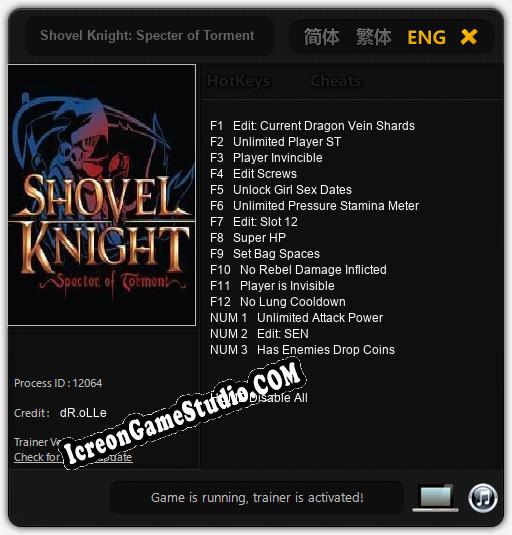Shovel Knight: Specter of Torment: Trainer +15 [v1.9]