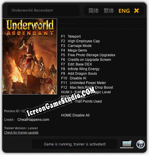Underworld Ascendant: Cheats, Trainer +15 [CheatHappens.com]